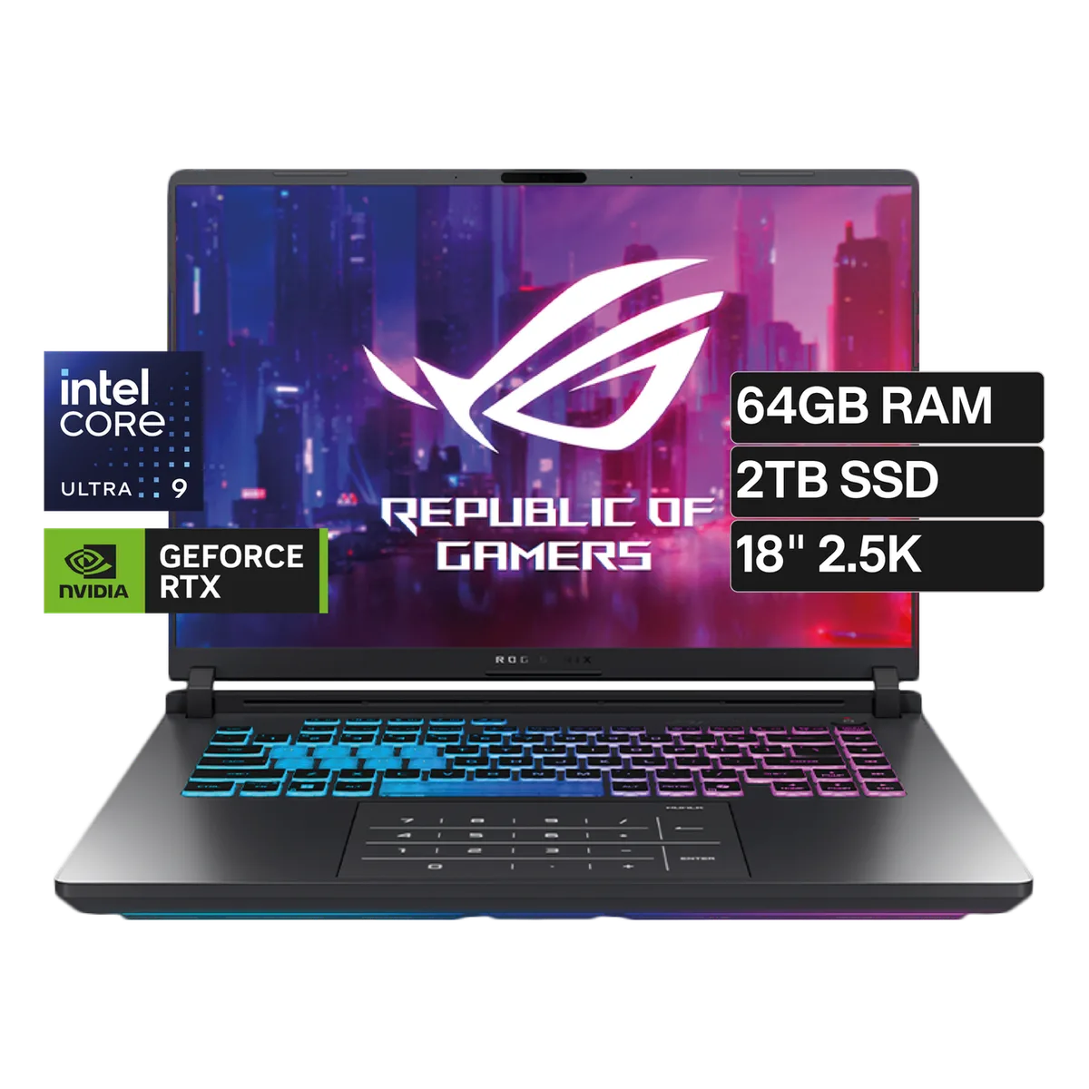 Laptop gamer ASUS ROG Strix Scar 18 G835LX-SA119W-CU9-64GB-2TB-V24GB-W11-18i ASUS