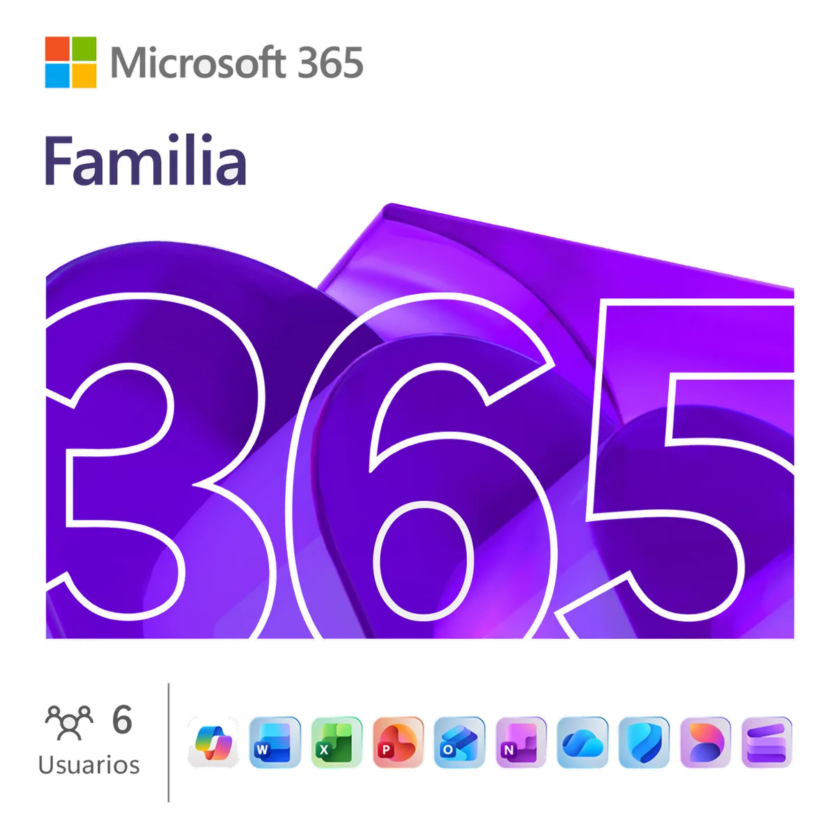 Licencia virtual (ESD) Microsoft 365 Familia, 12 meses, 1 a 6 usuarios MICROSOFT