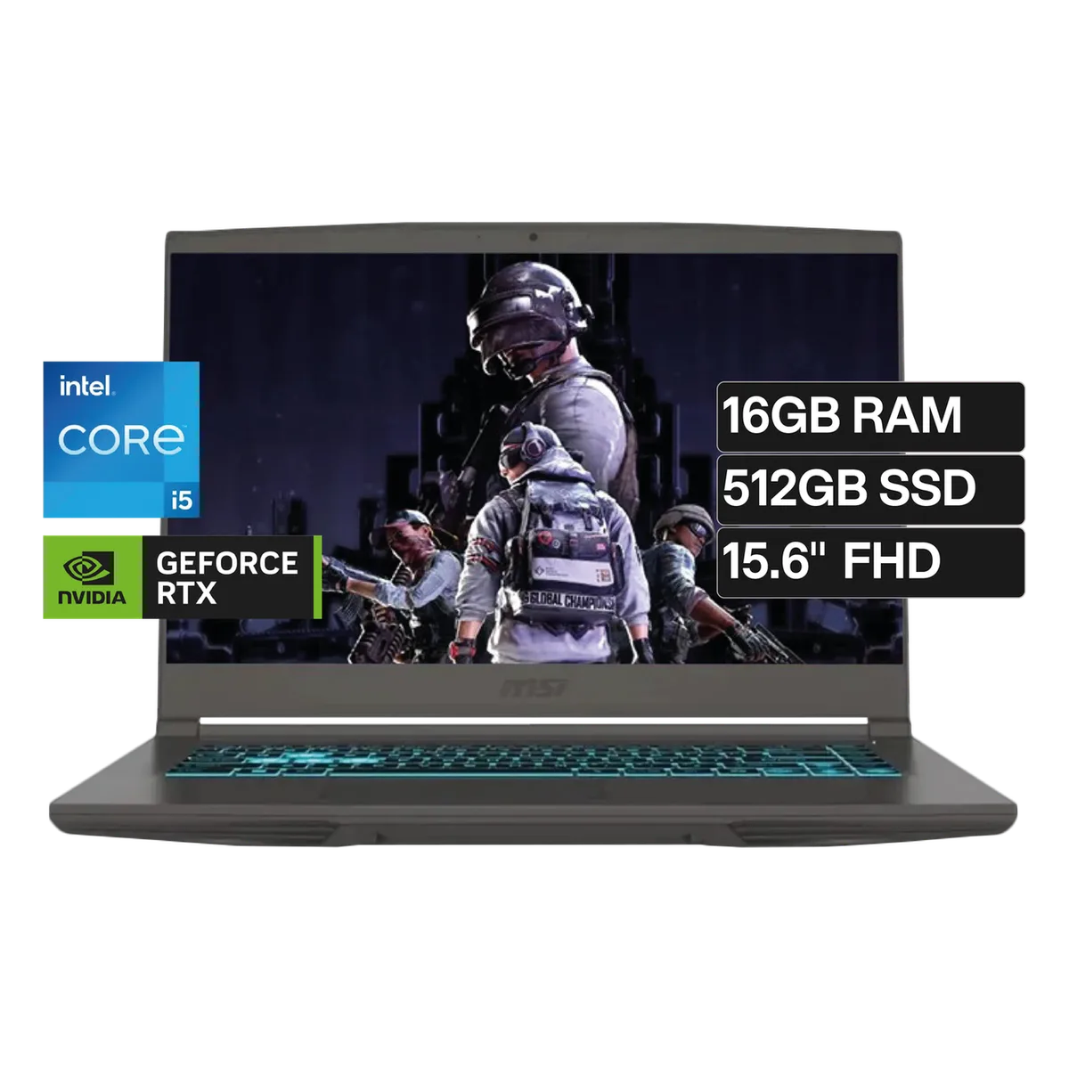 MSI Thin 15 B13UC i5-13420H RTX 3050 4GB GDDR6 16GB RAM 512GB SSD MSI