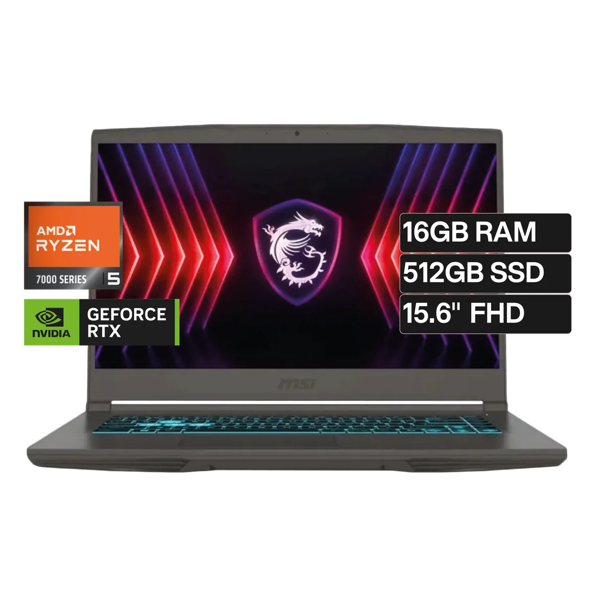 Laptop gamer MSI Thin B7VE R5-7535HS 16GB 512GB RTX4050 6GB MSI